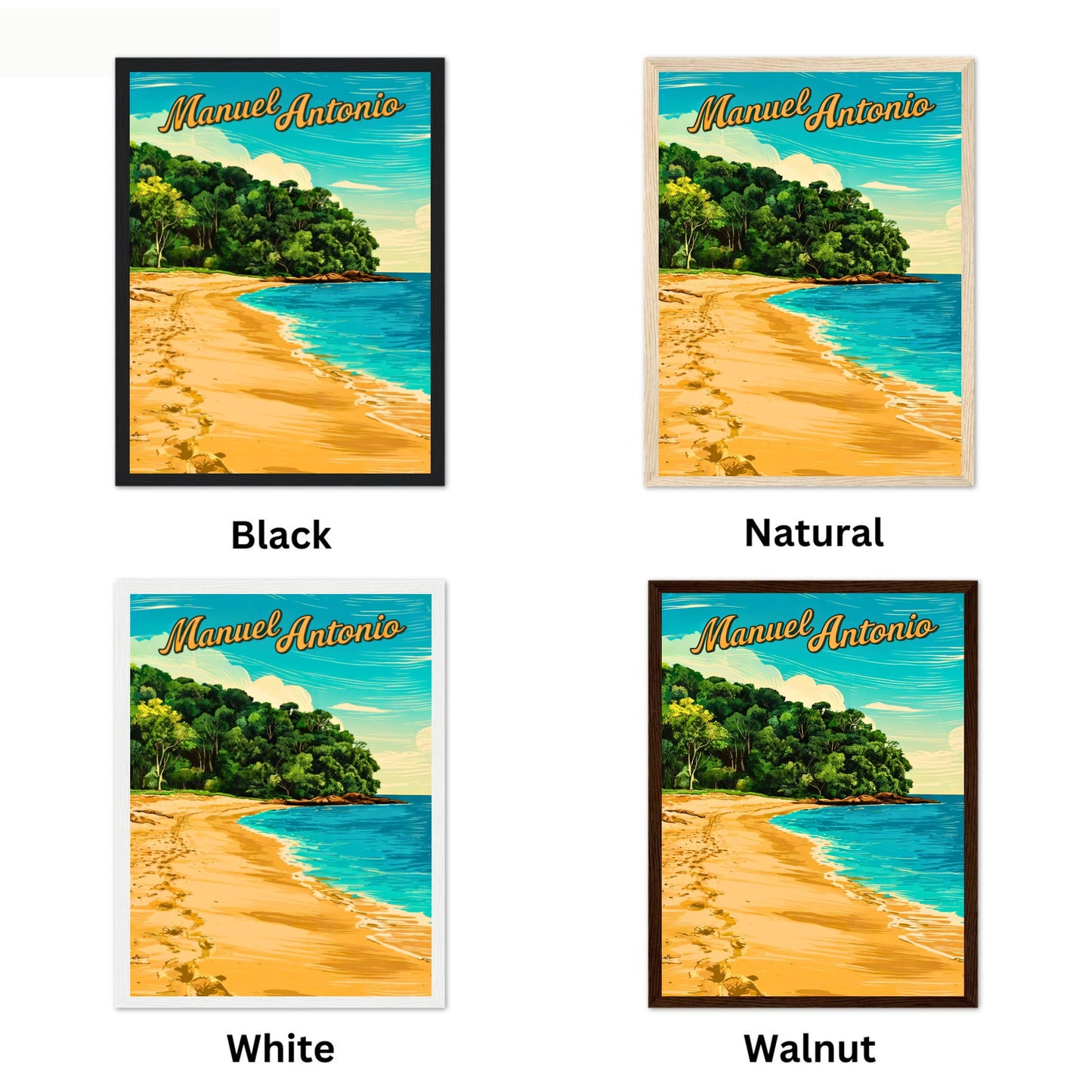 Manuel Antonio Vintage Travel Poster - Captivating Serene Beach, Costa Rica