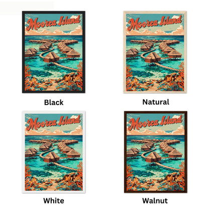 Moorea Island Vintage Travel Poster - Beautiful Vacation Spot