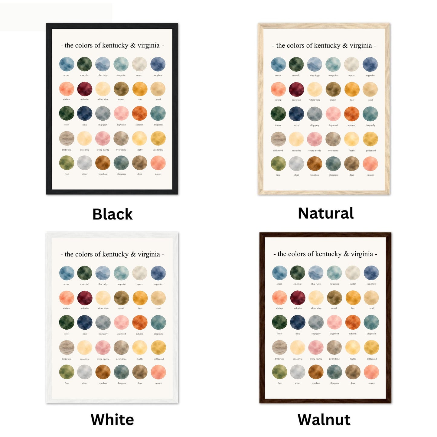 The Colors of  Kentucky & Virginia - Watercolor Print