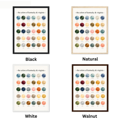 The Colors of  Kentucky & Virginia - Watercolor Print