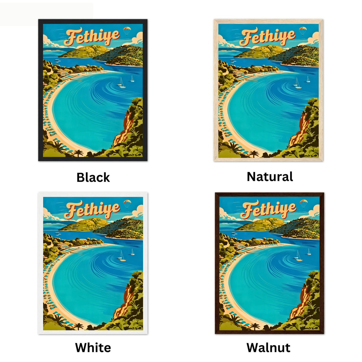 Fethiye Vintage Travel Poster