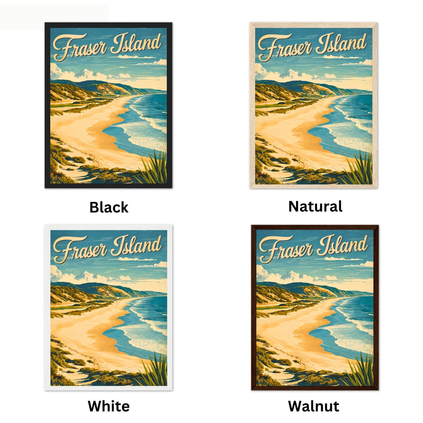 Fraser Island Vintage Travel Poster