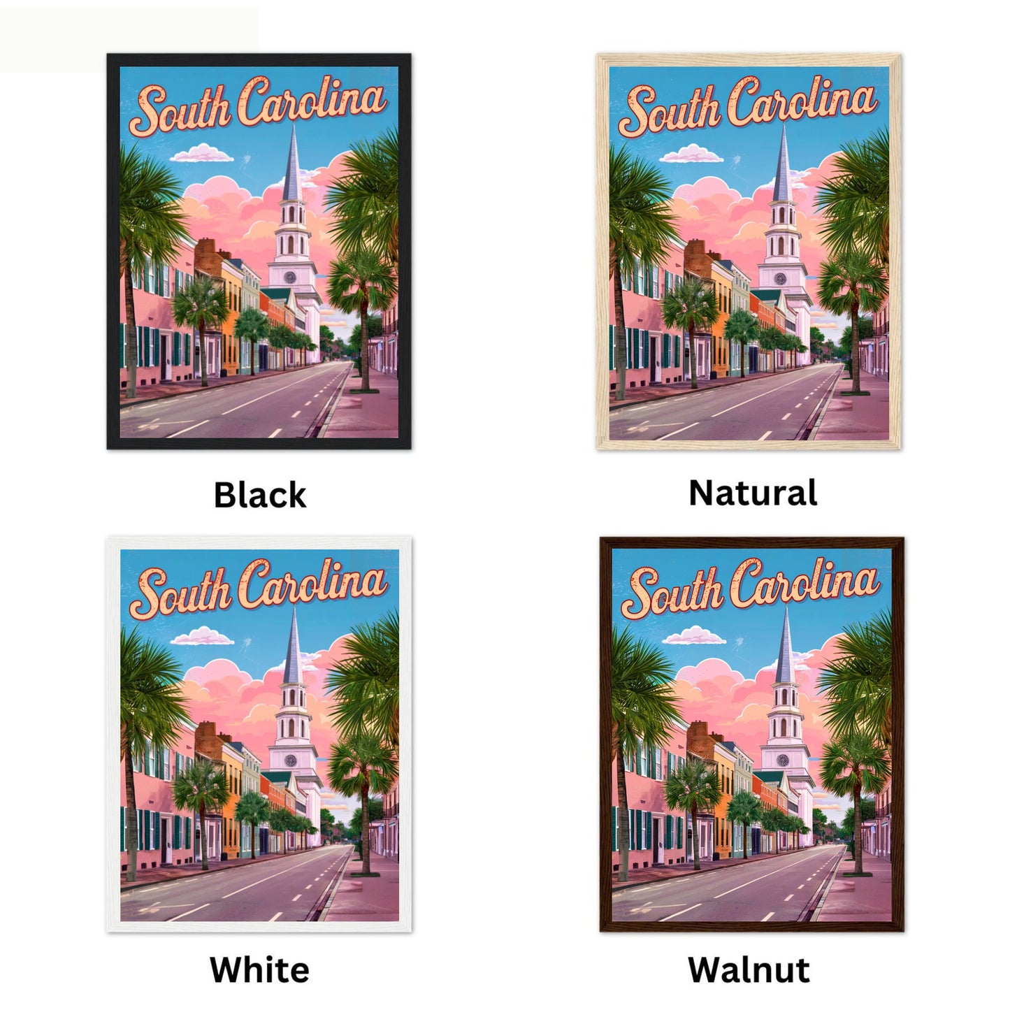 South Carolina Vintage Travel Poster  - Palmetto State Paradise