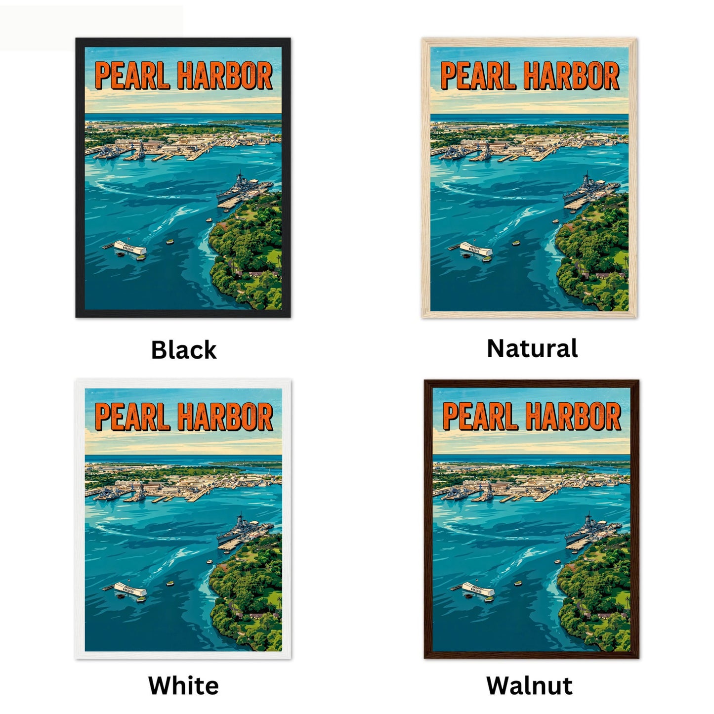 Pearl Harbor Vintage Travel Poster