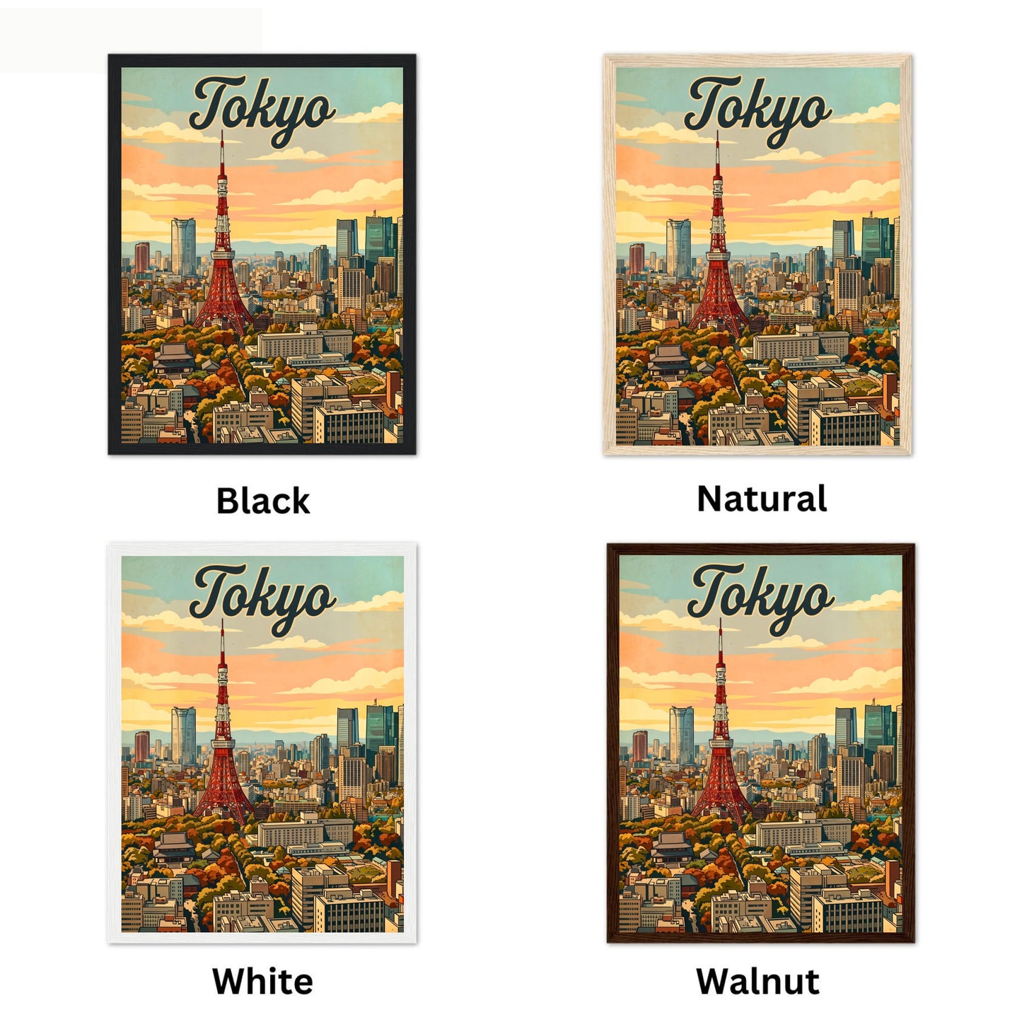 Tokyo Vintage Travel Poster - City Late Afternoon View