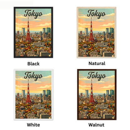Tokyo Vintage Travel Poster - City Late Afternoon View