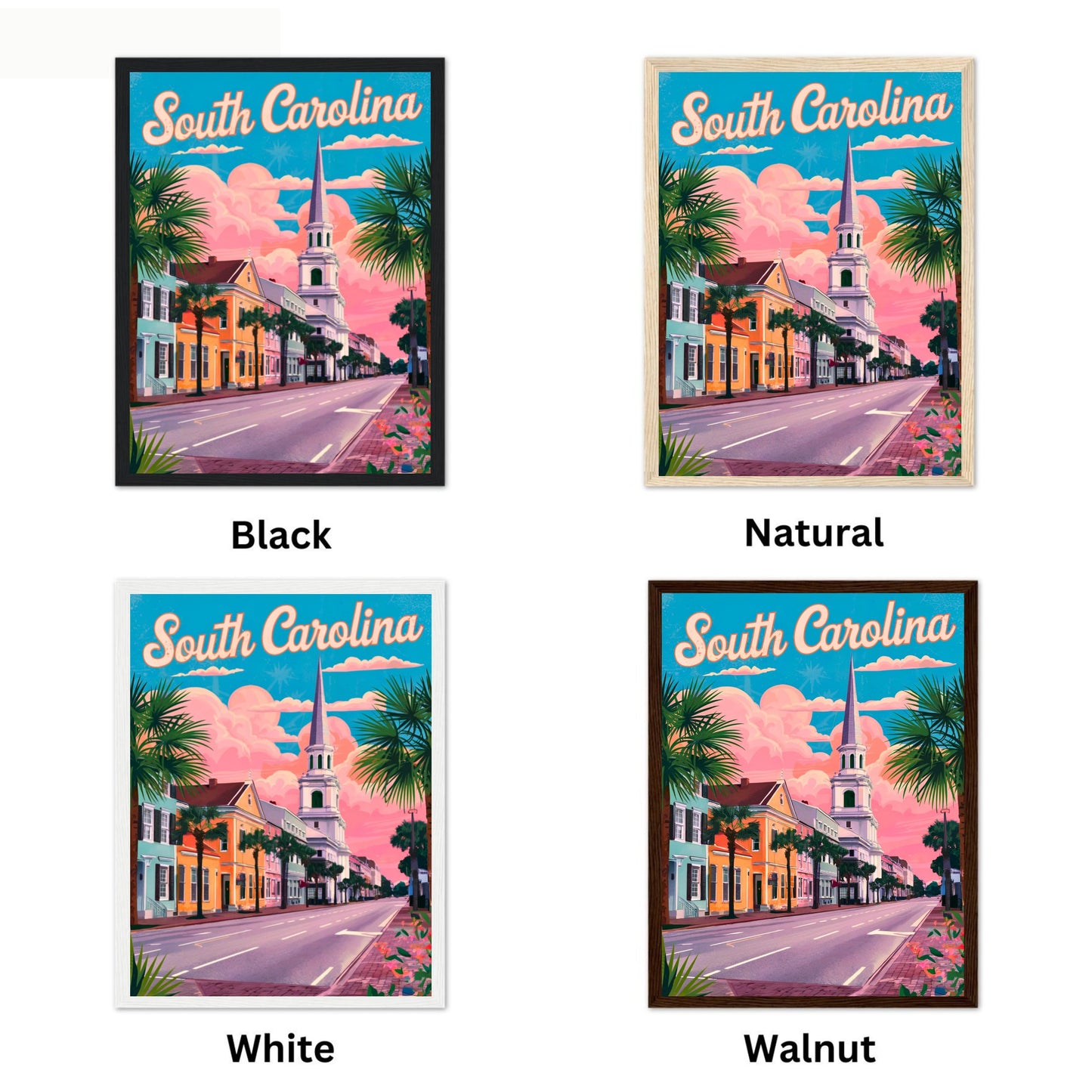 South Carolina Vintage Travel Poster  - Timeless Charleston