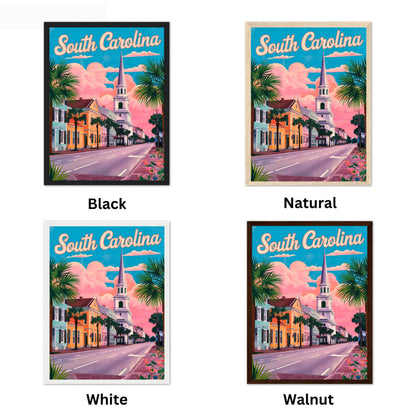South Carolina Vintage Travel Poster  - Timeless Charleston