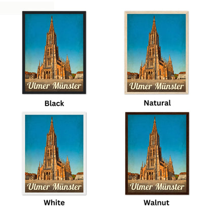 Ulmer Münster Vintage Travel Poster - Germany The Tallest Church Tower