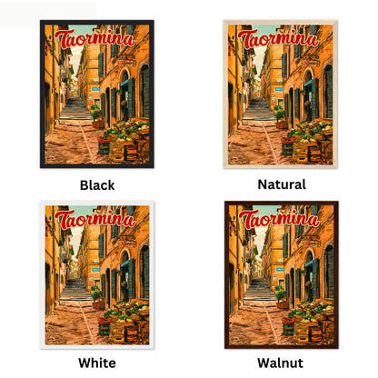 Taormina Vintage Travel Poster - Town Street Charm