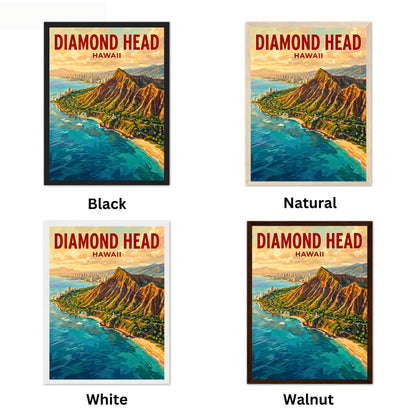 Diamond Head Crater Vintage Travel Poster