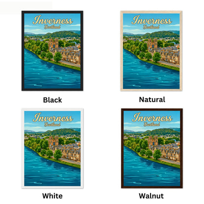 Inverness Vintage Travel Poster- Scotland Views