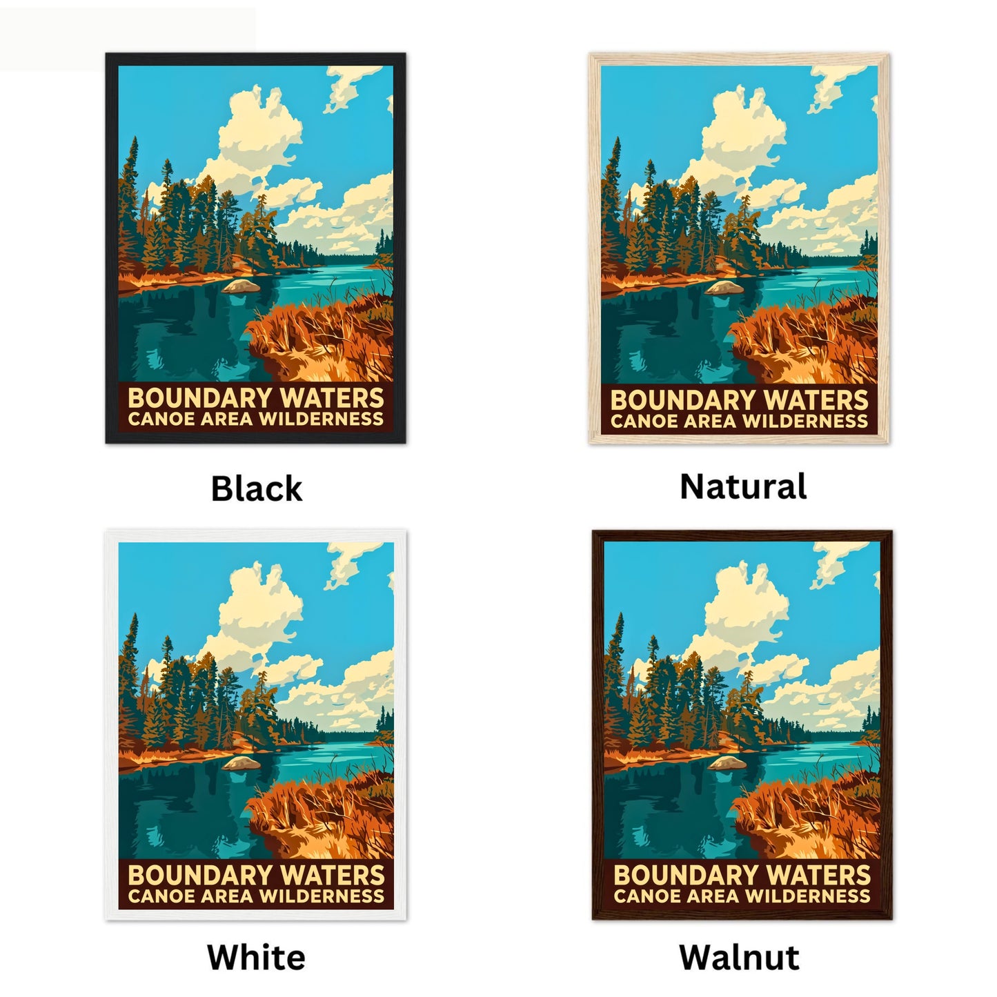 Boundary Waters Canoe Area Wilderness Vintage Travel Poster  - Escape