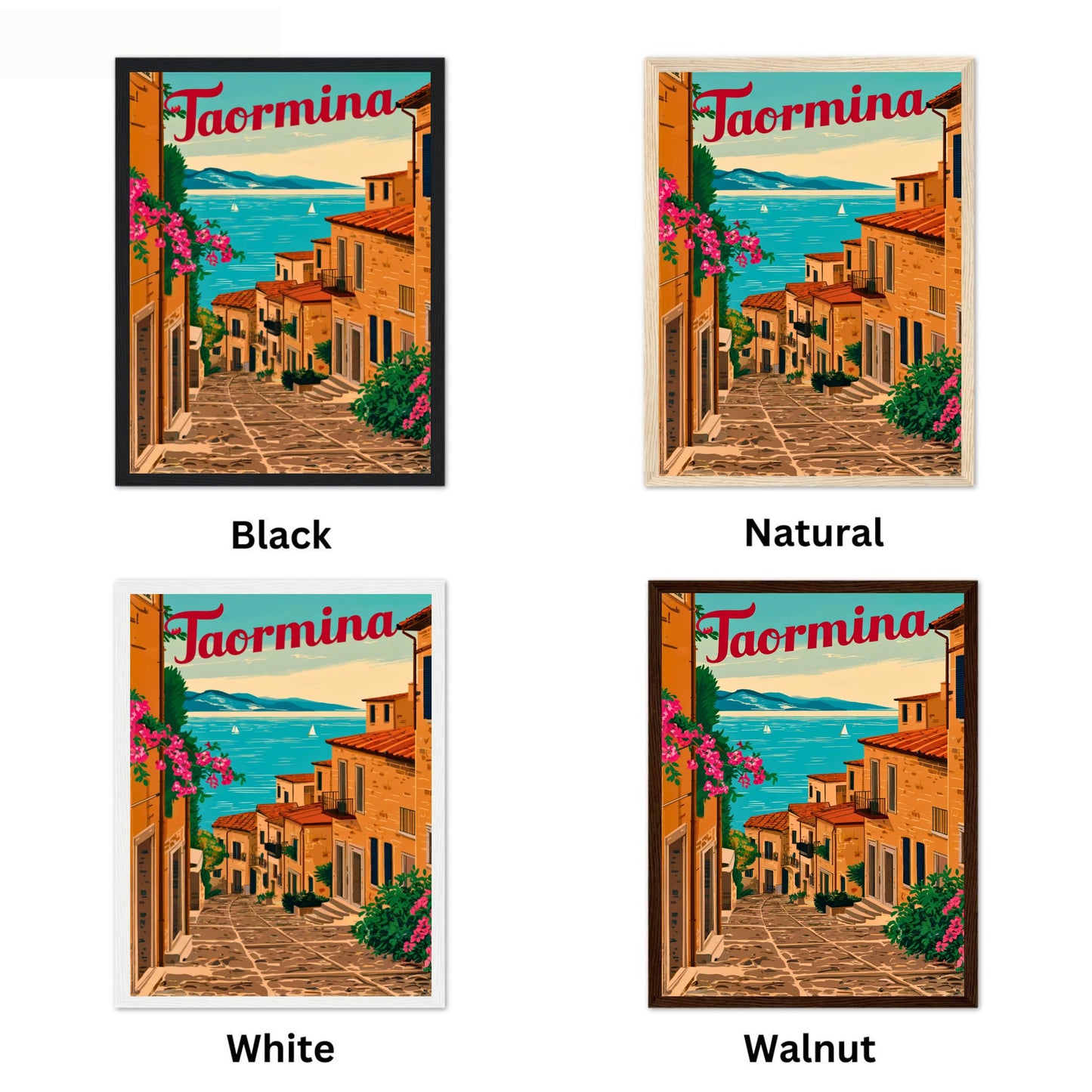 Taormina Vintage Travel Poster