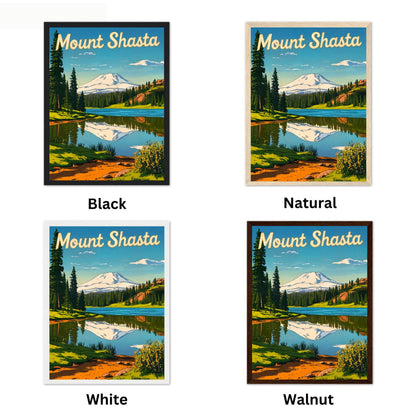 Mount Shasta Vintage Travel Poster - Mountain Getaway