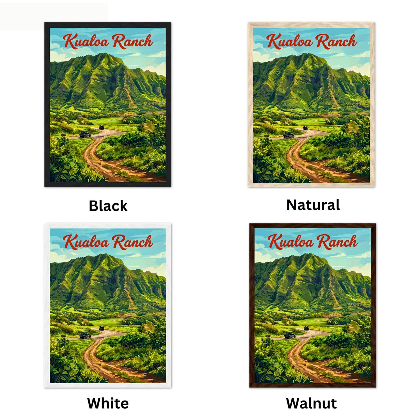 Kualoa Ranch Vintage Travel Poster