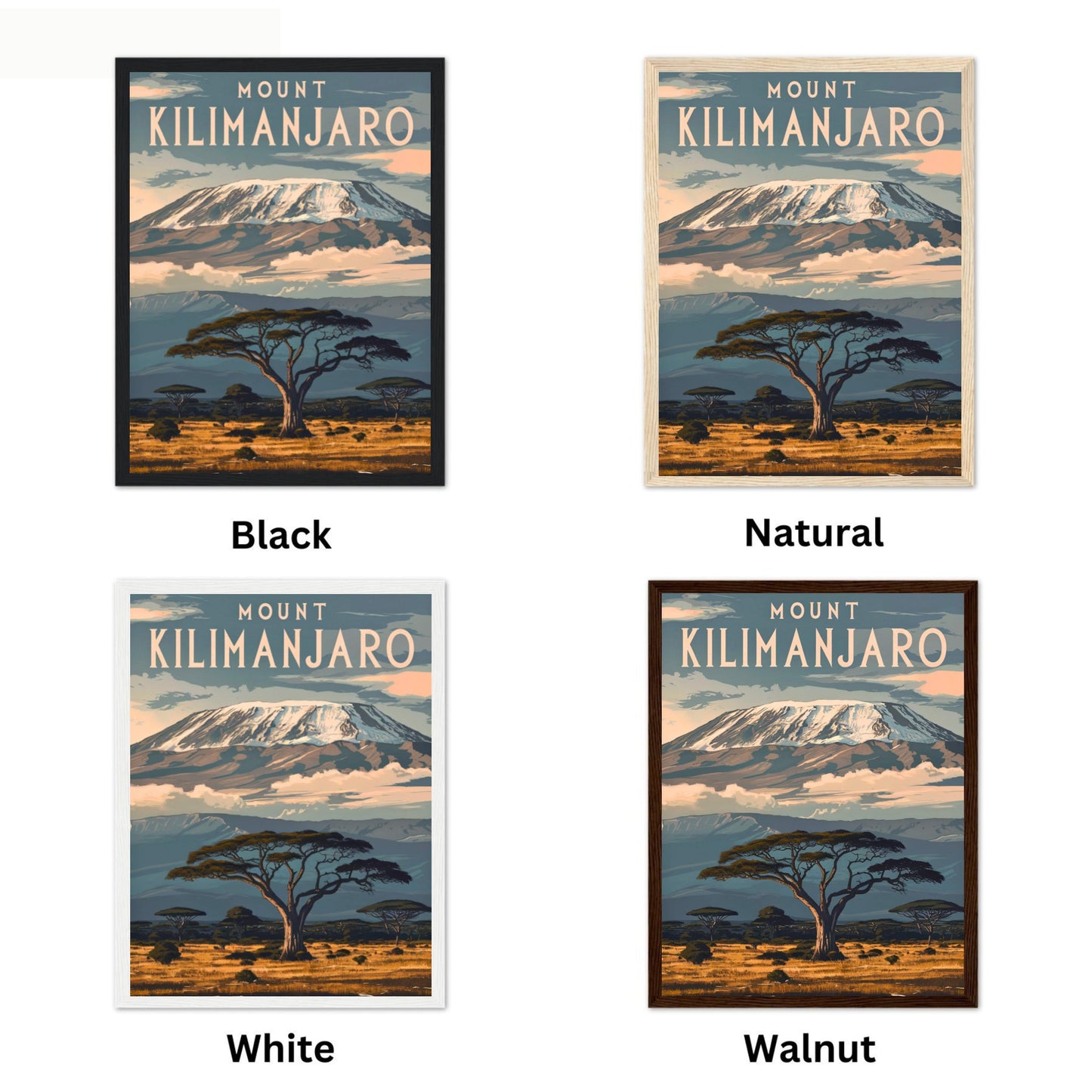 Mount Kilimanjaro Vintage Travel Poster