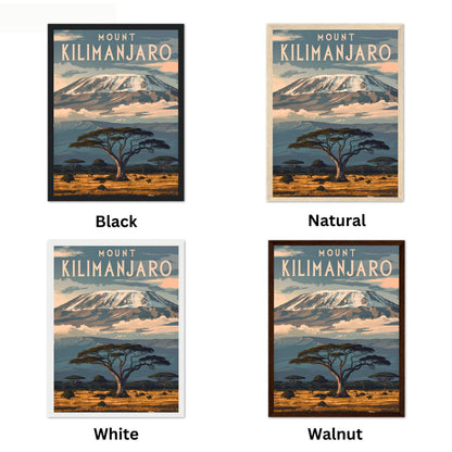 Mount Kilimanjaro Vintage Travel Poster