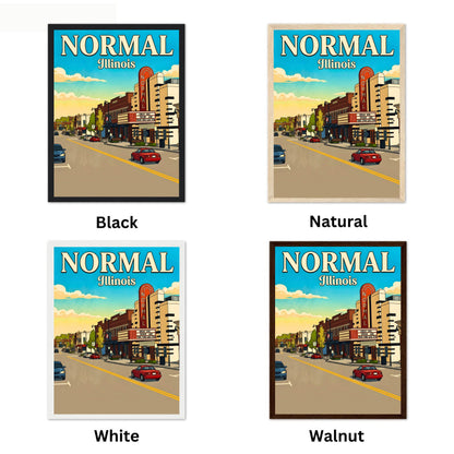 Normal, Illinois Vintage Travel Poster - Middle of the Day Street View