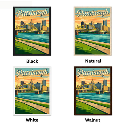 Pittsburgh Vintage Travel Poster- Landmark Bridge