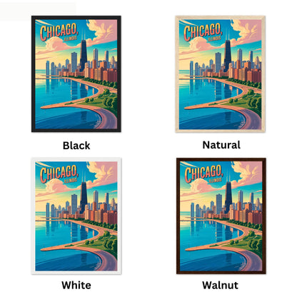 Chicago Vintage Travel Poster - Jazz, Skyscrapers & Spirit