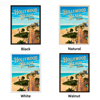 Hollywood Beach Vintage Travel Poster - the Atlantic Shore Florida