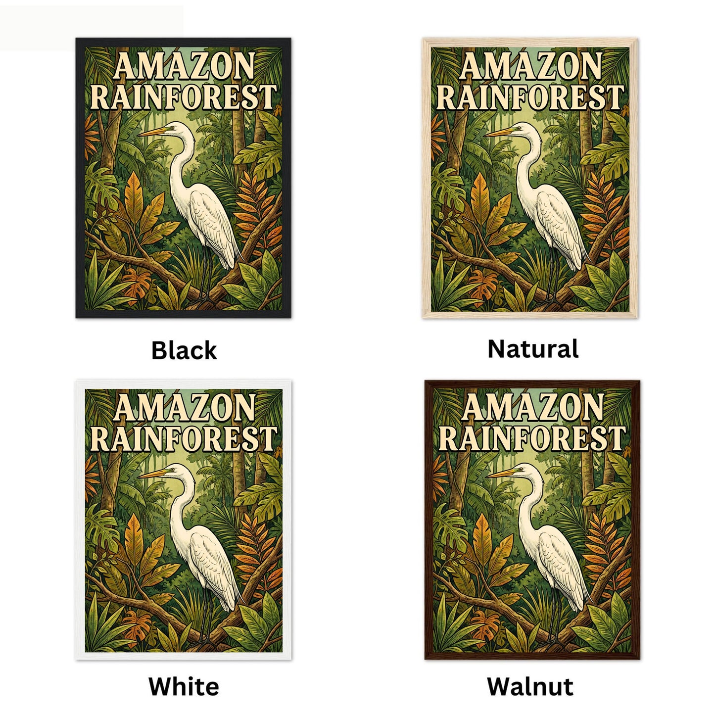 Amazon Rainforest Vintage Travel Poster - Serenity  Emerald