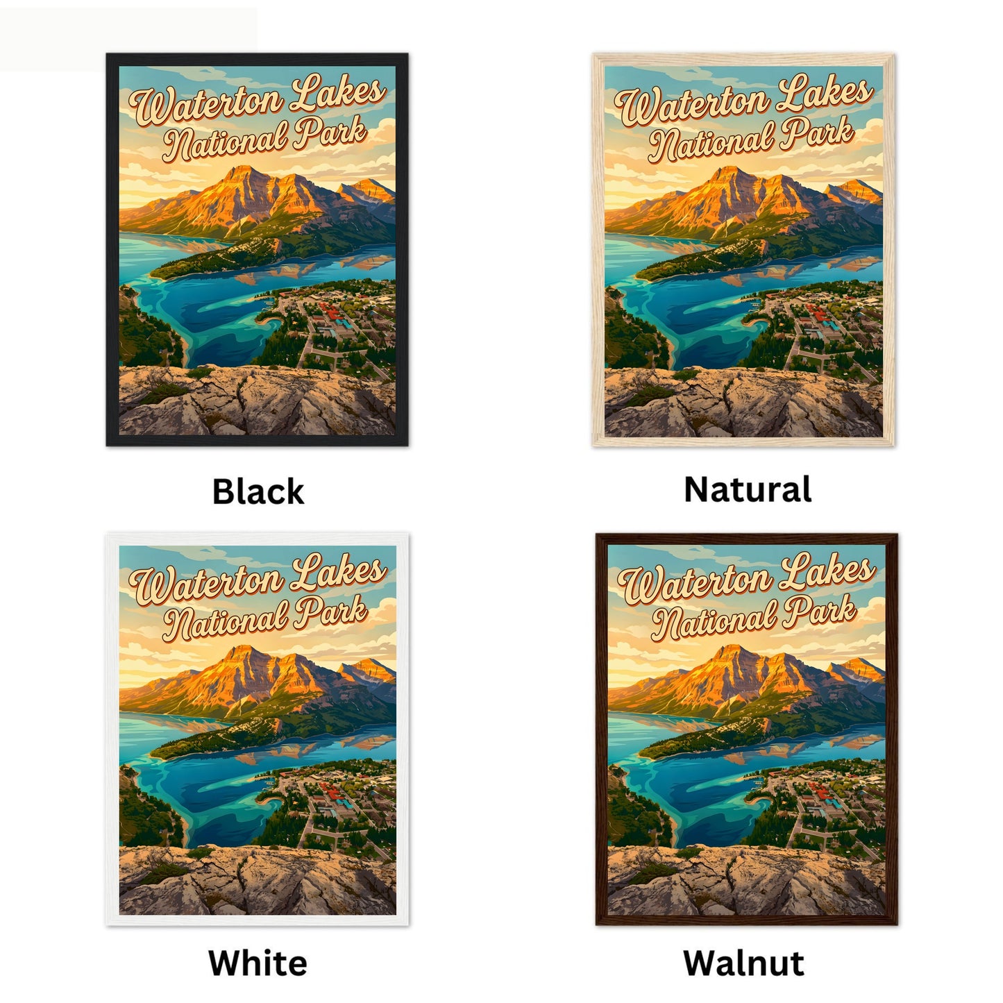 Waterton Lakes National Park Vintage Travel Poster