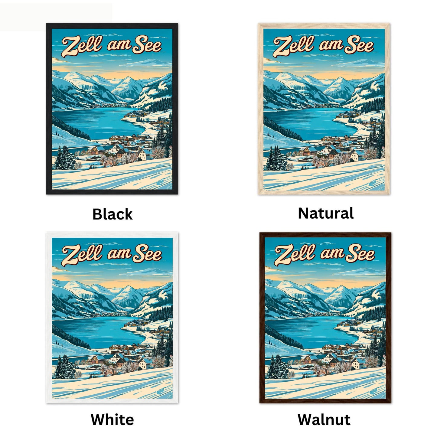 Zell am See Vintage Travel Poster - Austrian alpine town