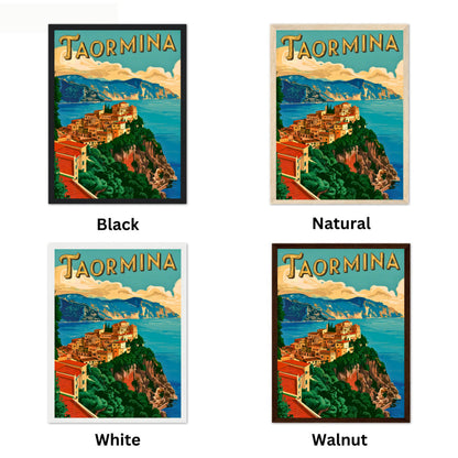 Taormina Vintage Travel Poster - Sicily Charm