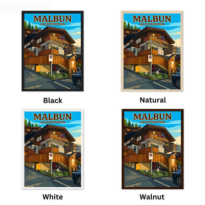Malbun Vintage Travel Poster - Charming Hotel