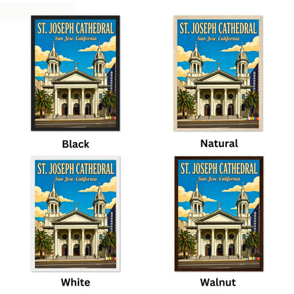 St. Joseph Cathedral Vintage Travel Poster -  Spiritual Landmark of California