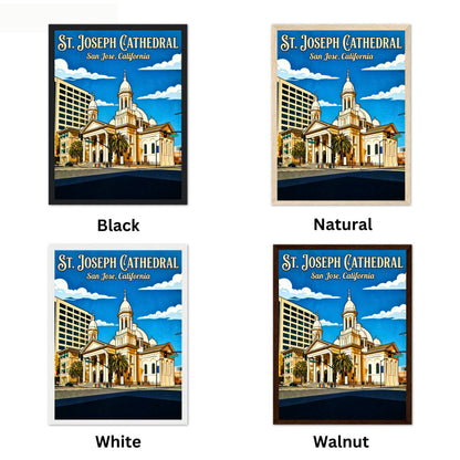 St. Joseph Cathedral Vintage Travel Poster -  Beneath the Blue Sky