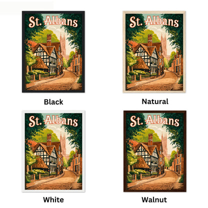 St. Albans Vintage Travel Poster
