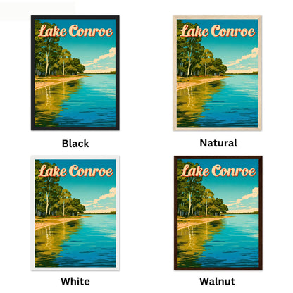 Lake Conroe Vintage Travel Poster