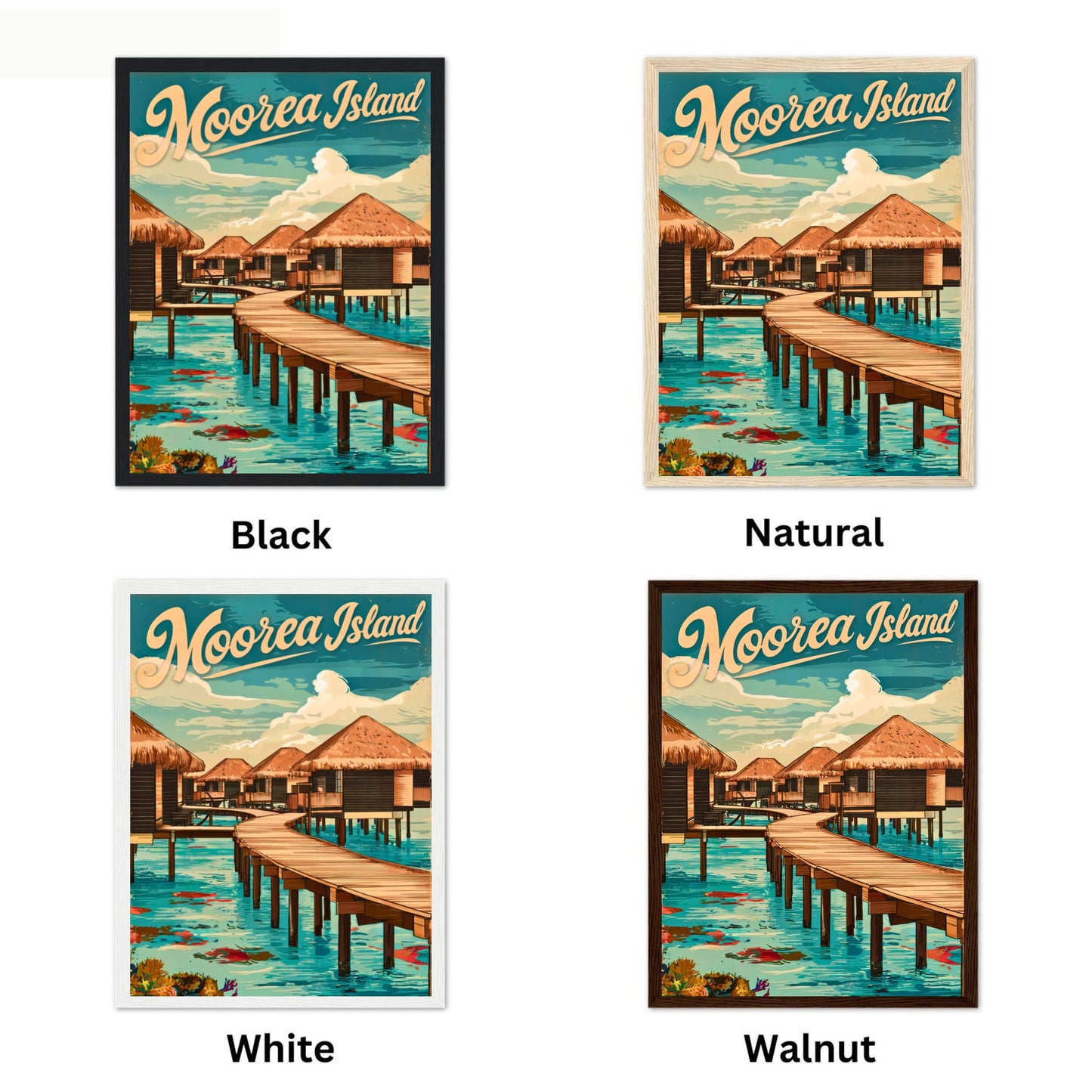 Moorea Island Vintage Travel Poster