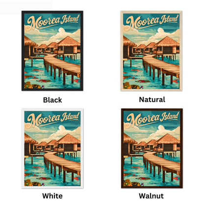 Moorea Island Vintage Travel Poster