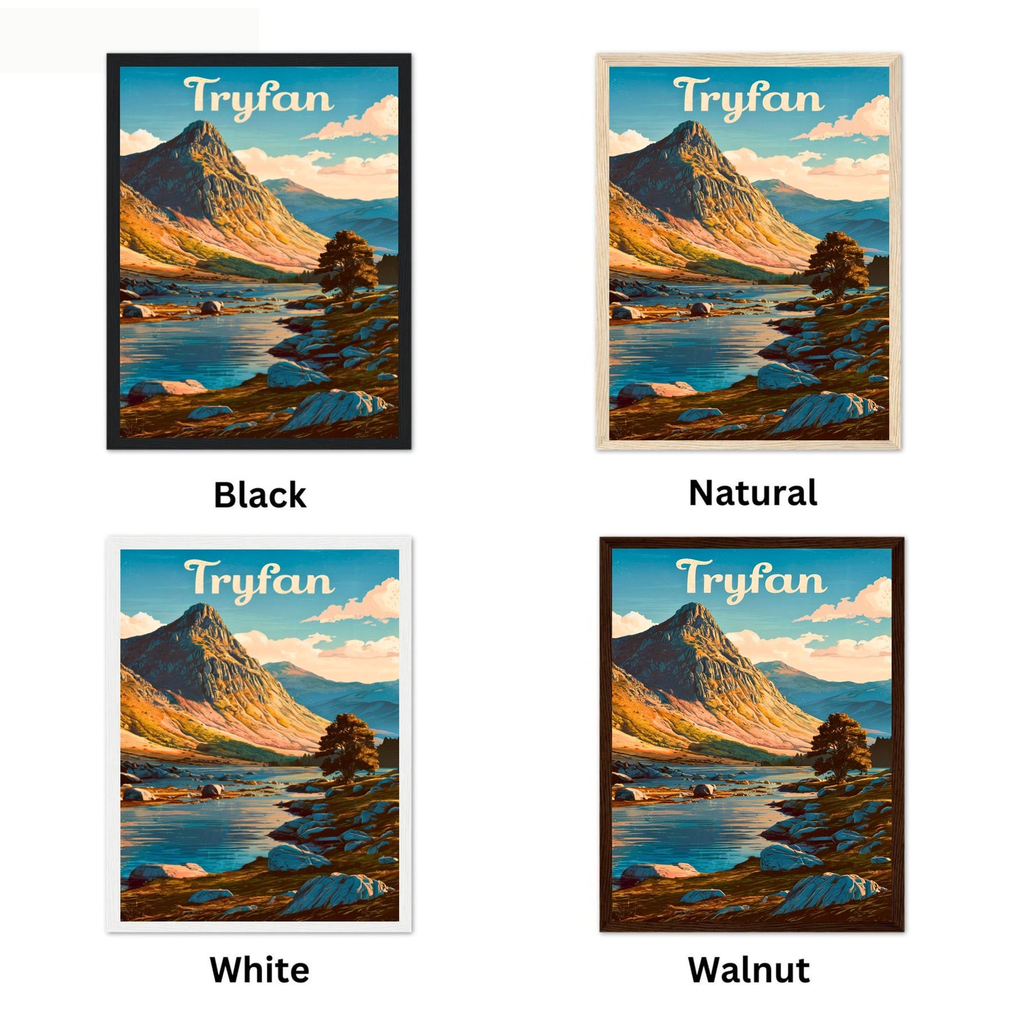 Tryfan Vintage Travel Poster - Iconic View of Snowdonia Landscape North Wales