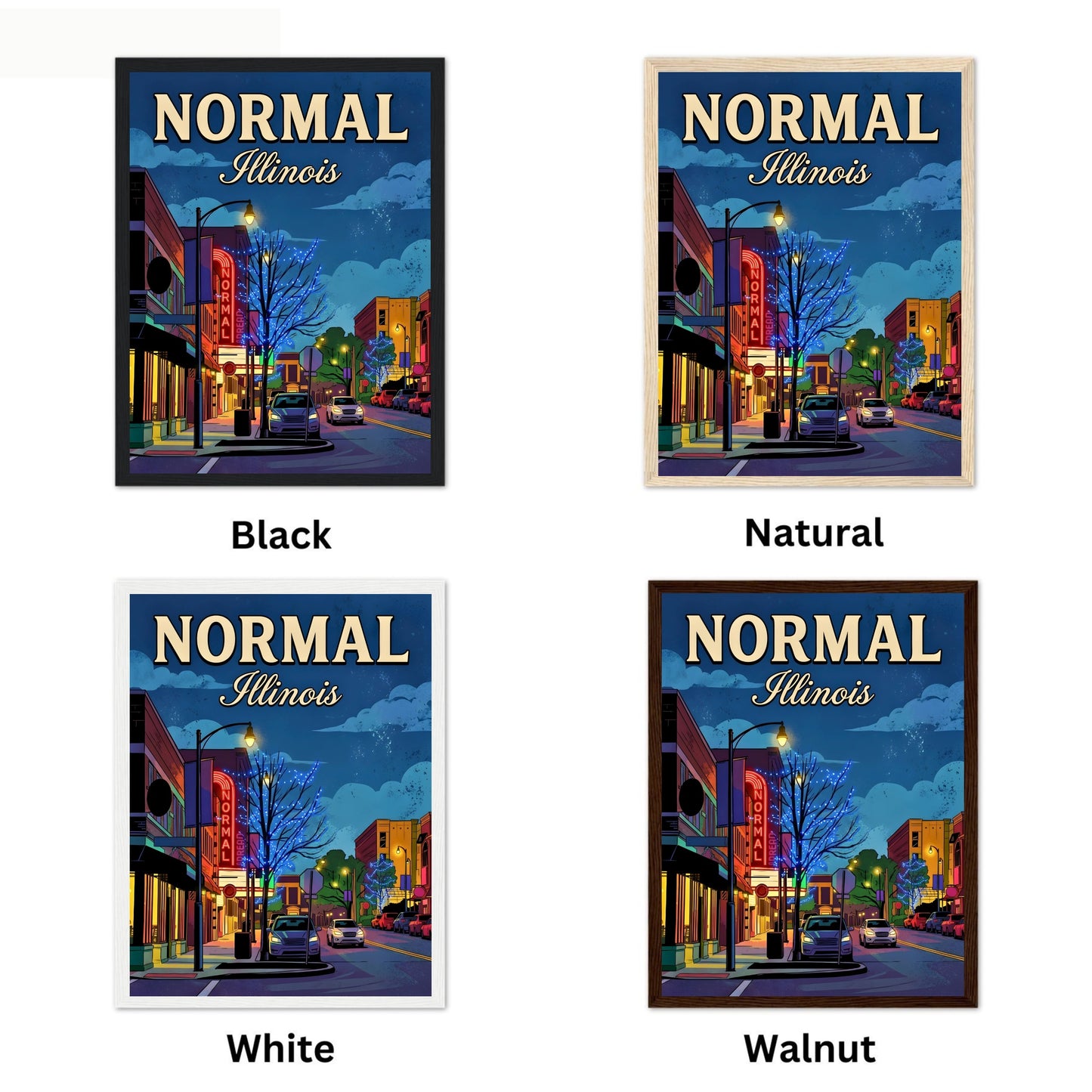 Normal, Illinois Vintage Travel Poster - Midnight in Uptown