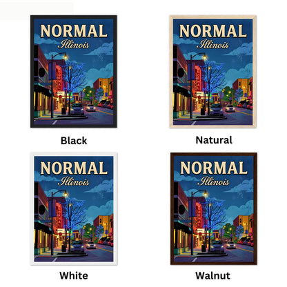Normal, Illinois Vintage Travel Poster - Midnight in Uptown