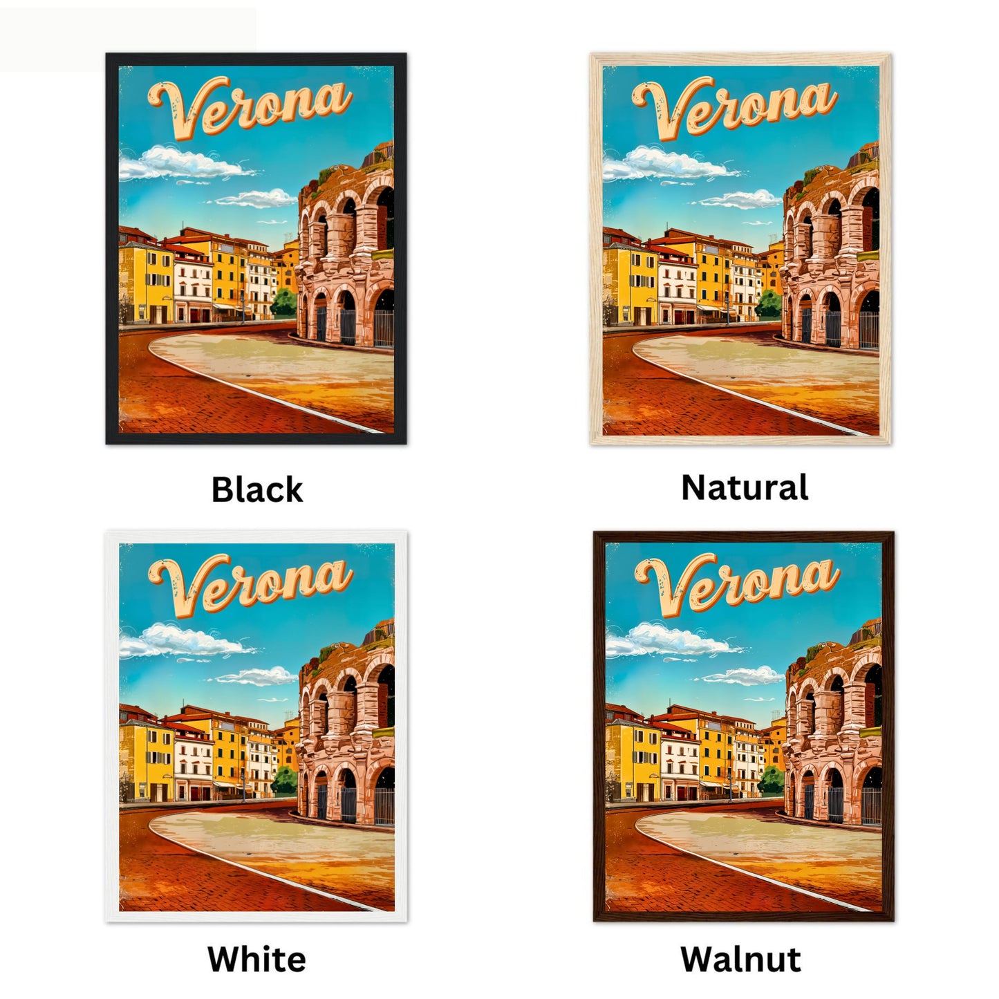 Verona, Italy Vintage Travel Poster  -City of Romance and Ruins
