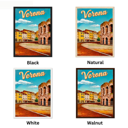 Verona, Italy Vintage Travel Poster  -City of Romance and Ruins