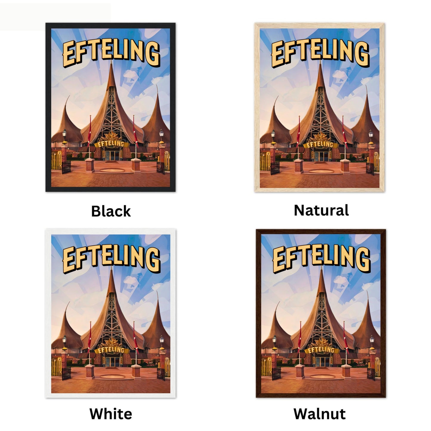 Efteling Vintage Travel Poster - Netherlands’ Most Enchanting Theme Park