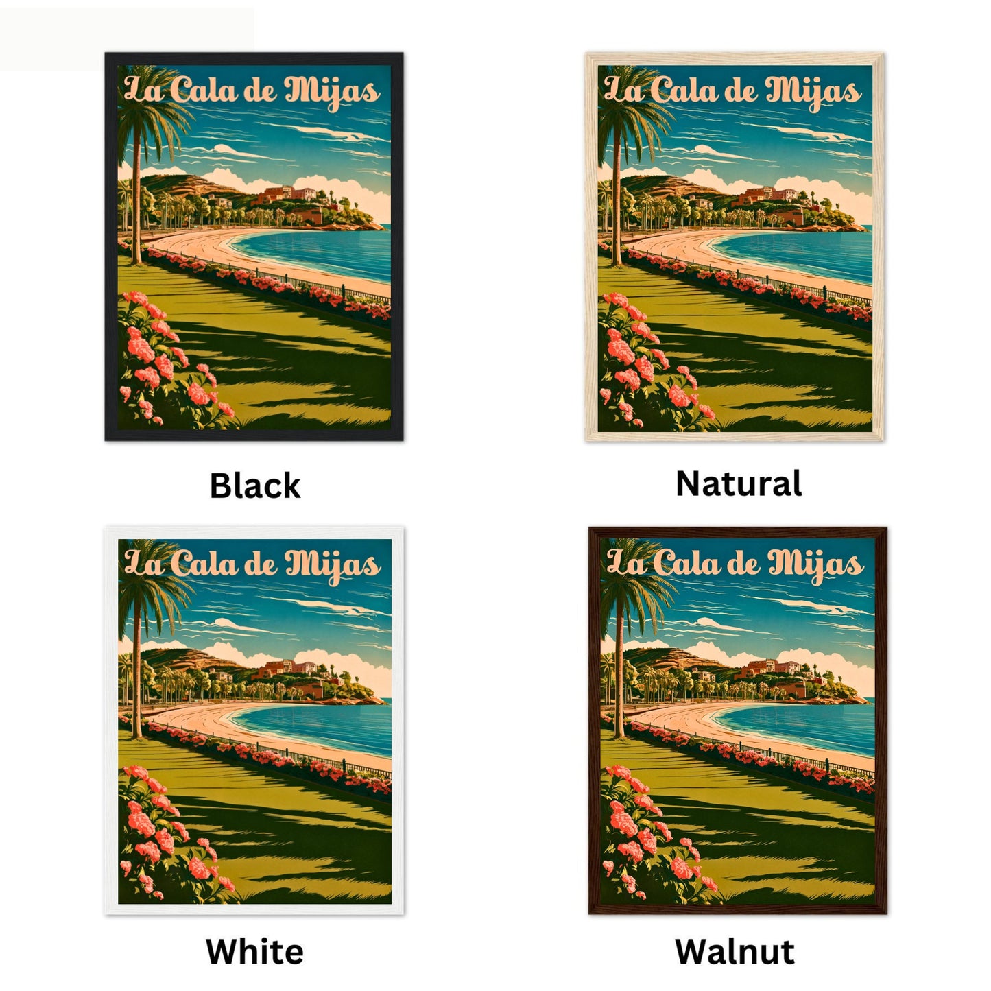 La Cala de Mijas Vintage Travel Poster - Golden Shores of La Cala