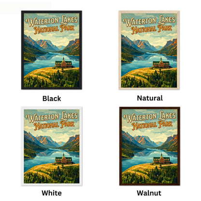 Waterton Lakes National Park Vintage Travel Poster - Alberta’s Hidden Jewel