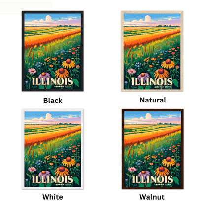 Illinois Vintage Travel Poster - The Prairie State Beauty