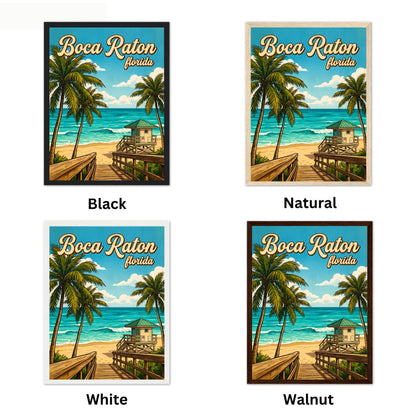 Boca Raton Vintage Travel Poster -Atlantic Blue Dreams