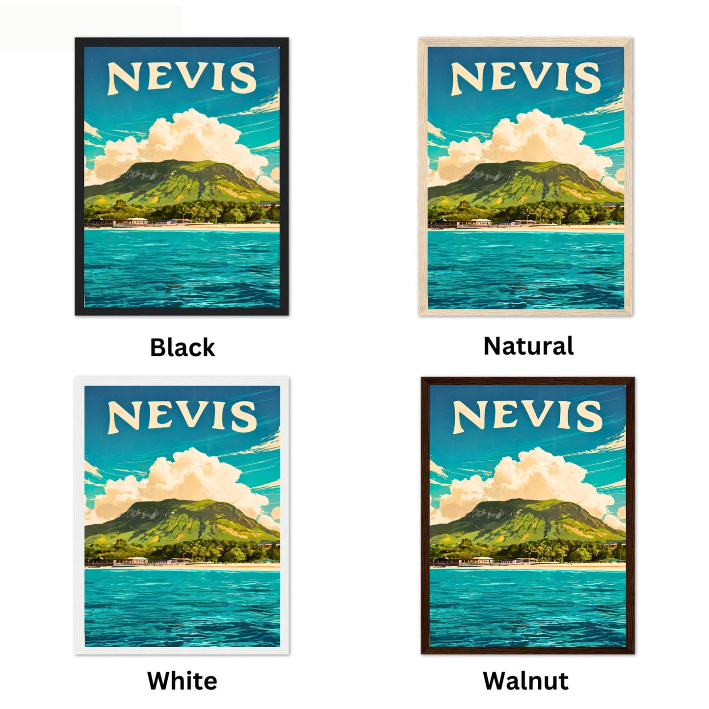 Nevis Vintage Travel Poster - Captivating Island life in Caribbean