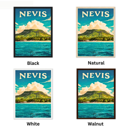 Nevis Vintage Travel Poster - Captivating Island life in Caribbean