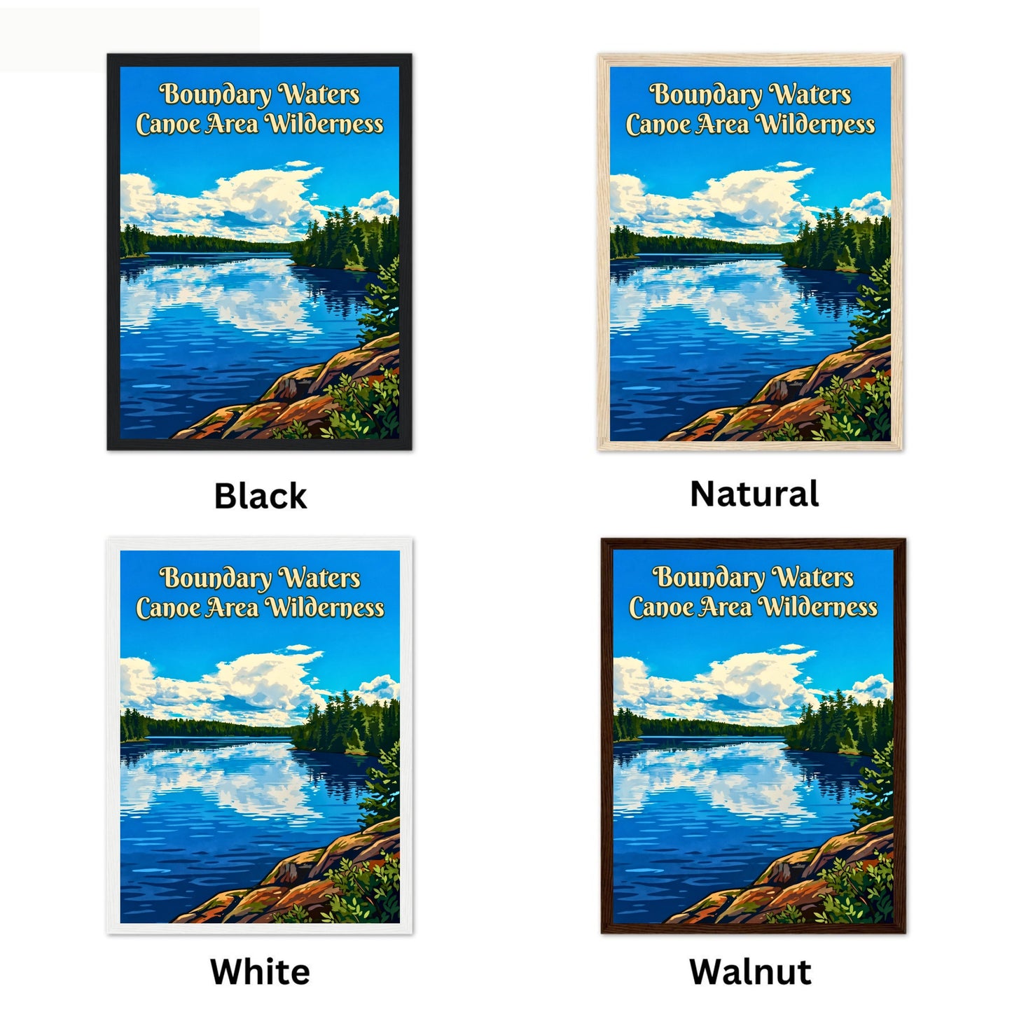 Boundary Waters Canoe Area Wilderness Vintage Travel Poster - Where the Wild Waters Flow